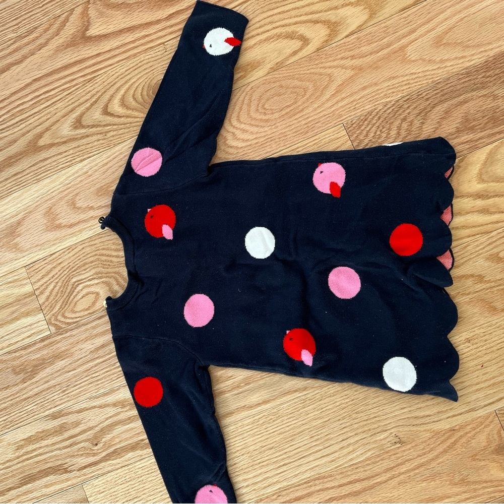 Like new Jacadi Navy Dress with Red, Pink and White Polka Dots
